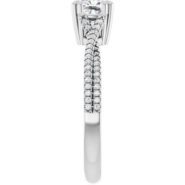 Double Claw-Prong Solitaire Criss-Cross Engagement Ring Image 4 Mark Jewellers La Crosse, WI