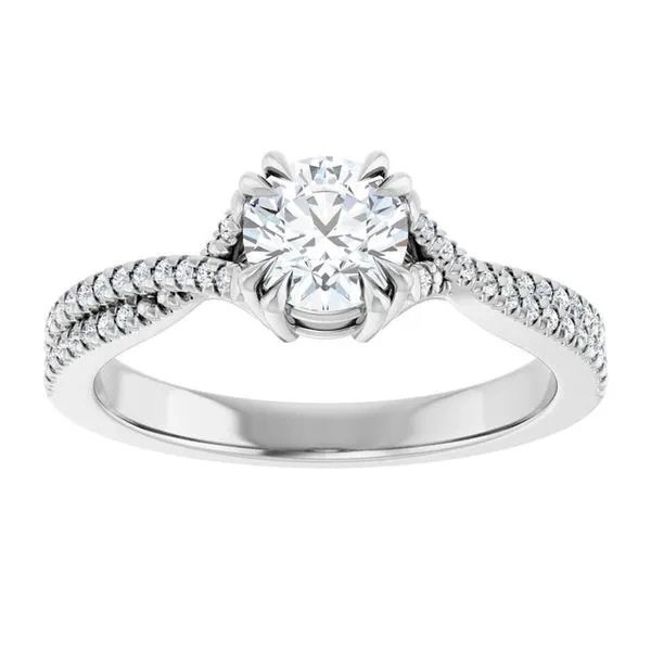Double Claw-Prong Solitaire Criss-Cross Engagement Ring Image 3 Northwood Jewelers Northwood, OH