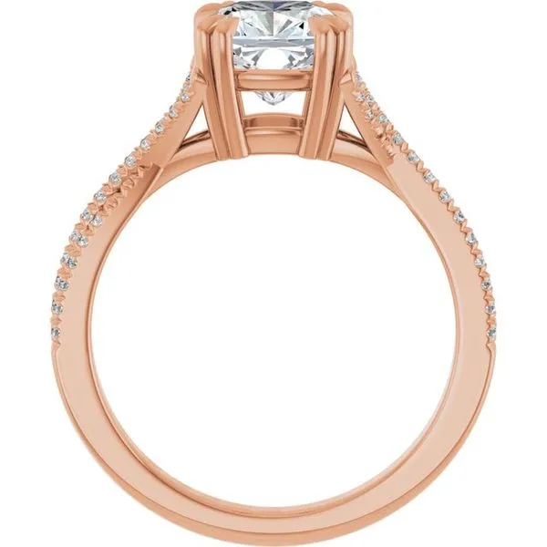 Double Claw-Prong Solitaire Criss-Cross Engagement Ring Image 2 Vulcan's Forge LLC KANSAS CITY, MO