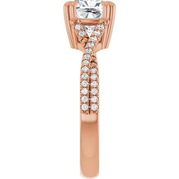 Double Claw-Prong Solitaire Criss-Cross Engagement Ring Image 4 JF Jones Jewelers Rochester, NY