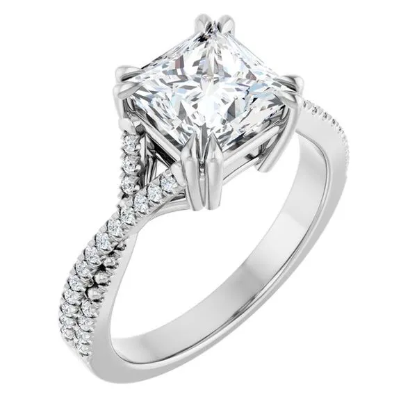 Double Claw-Prong Solitaire Criss-Cross Engagement Ring JF Jones Jewelers Rochester, NY