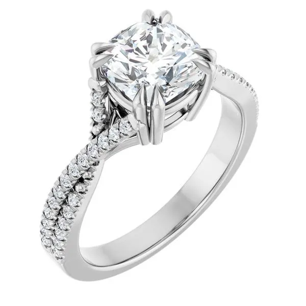 Double Claw-Prong Solitaire Criss-Cross Engagement Ring Morin Jewelers Southbridge, MA