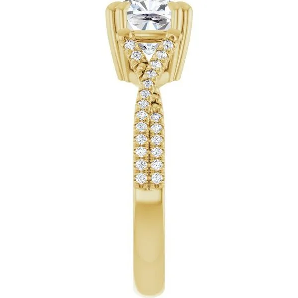 Double Claw-Prong Solitaire Criss-Cross Engagement Ring Image 4 Raleigh Diamond Fine Jewelry Raleigh, NC