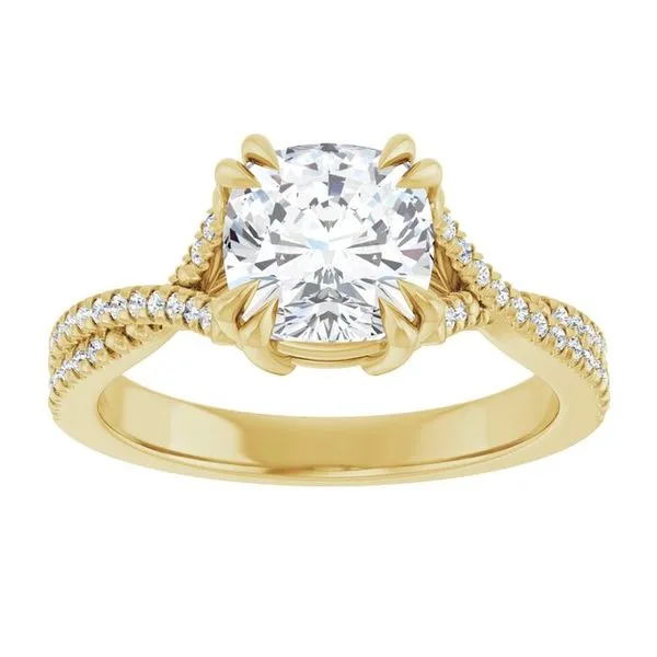 Double Claw-Prong Solitaire Criss-Cross Engagement Ring Image 3 Clater Jewelers Louisville, KY
