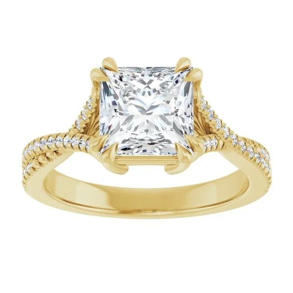Double Claw-Prong Solitaire Criss-Cross Engagement Ring Image 3 JF Jones Jewelers Rochester, NY