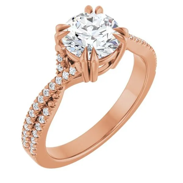 Double Claw-Prong Solitaire Criss-Cross Engagement Ring JF Jones Jewelers Rochester, NY