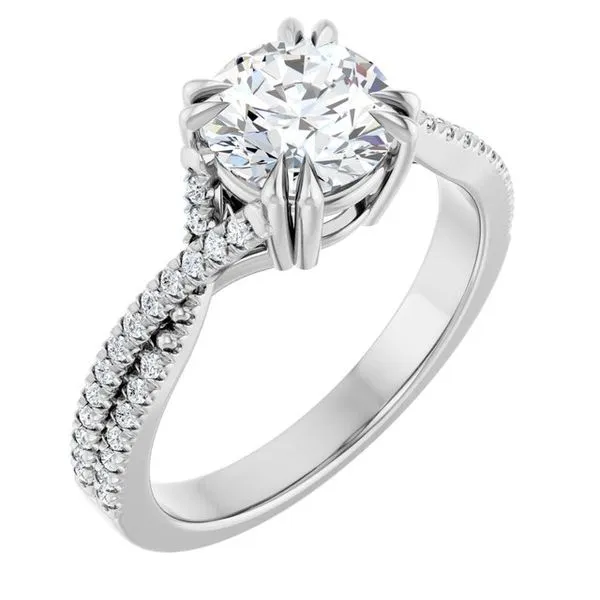 Double Claw-Prong Solitaire Criss-Cross Engagement Ring Northwood Jewelers Northwood, OH