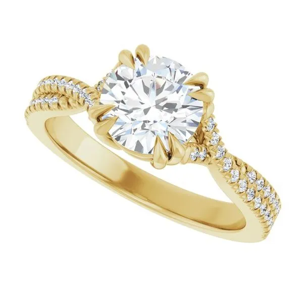 Double Claw-Prong Solitaire Criss-Cross Engagement Ring Image 5 Michael Szwed Jewelers Longmeadow, MA