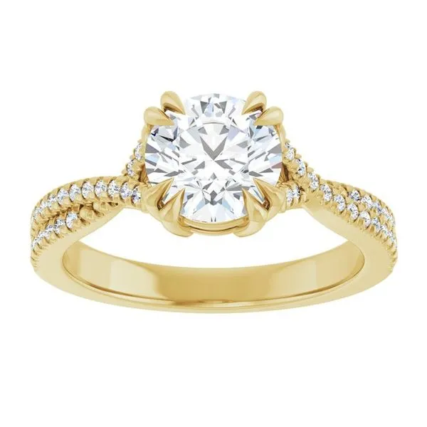 Double Claw-Prong Solitaire Criss-Cross Engagement Ring Image 3 Vulcan's Forge LLC KANSAS CITY, MO