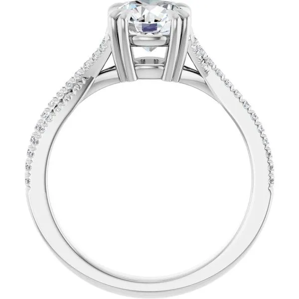 Double Claw-Prong Solitaire Criss-Cross Engagement Ring Image 2 Raleigh Diamond Fine Jewelry Raleigh, NC