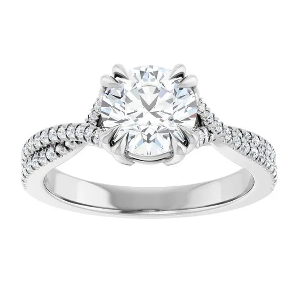 Double Claw-Prong Solitaire Criss-Cross Engagement Ring Image 3 Clater Jewelers Louisville, KY