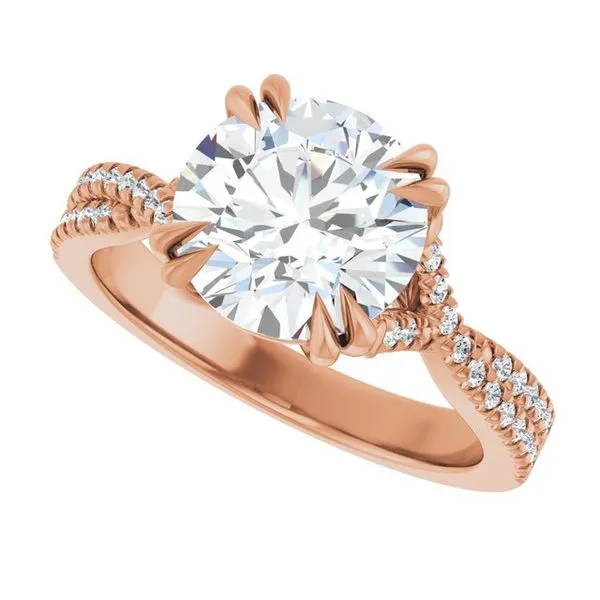 Double Claw-Prong Solitaire Criss-Cross Engagement Ring Image 5 Hudson Valley Goldsmith New Paltz, NY