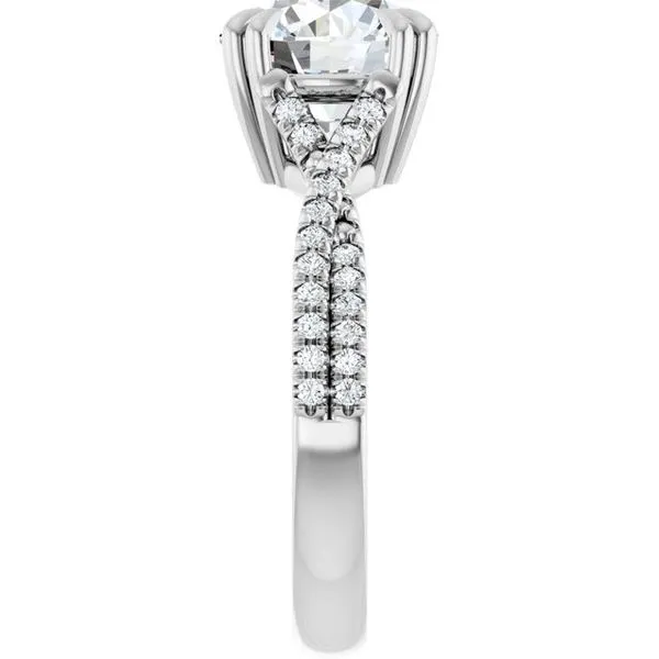 Double Claw-Prong Solitaire Criss-Cross Engagement Ring Image 4 JF Jones Jewelers Rochester, NY