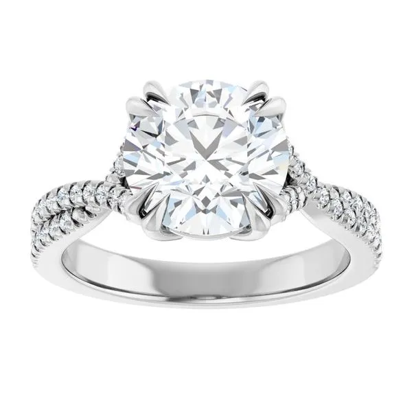 Double Claw-Prong Solitaire Criss-Cross Engagement Ring Image 3 Don's Jewelry & Design Washington, IA