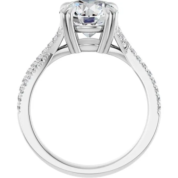 Double Claw-Prong Solitaire Criss-Cross Engagement Ring Image 2 Don's Jewelry & Design Washington, IA