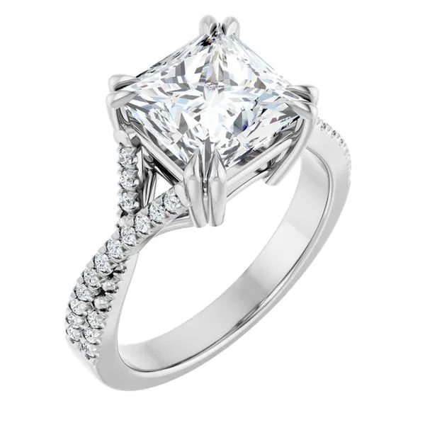 Double Claw-Prong Solitaire Criss-Cross Engagement Ring JF Jones Jewelers Rochester, NY