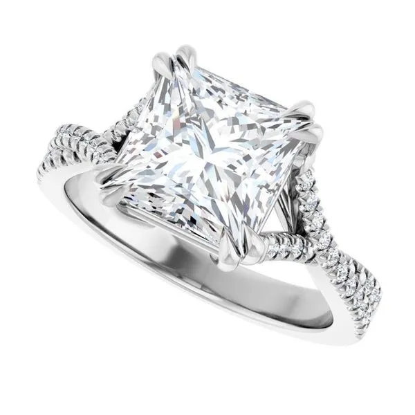 Double Claw-Prong Solitaire Criss-Cross Engagement Ring Image 5 The Jewelry Source El Segundo, CA
