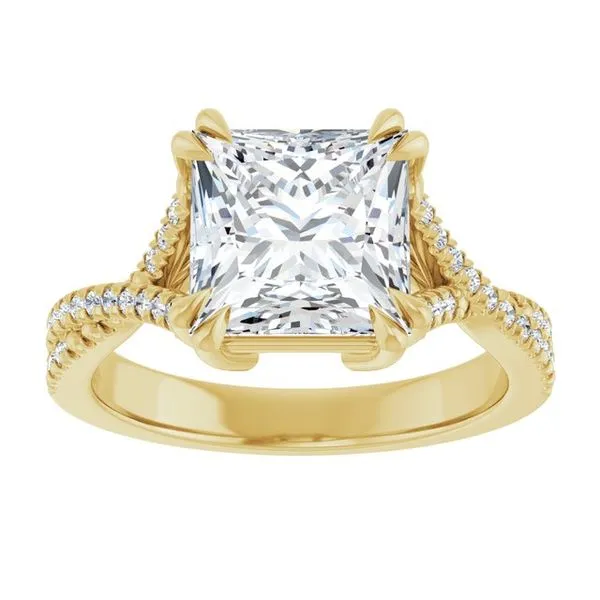 Double Claw-Prong Solitaire Criss-Cross Engagement Ring Image 3 Austin's Fine Diamonds & Jewelry Lyndhurst, NJ