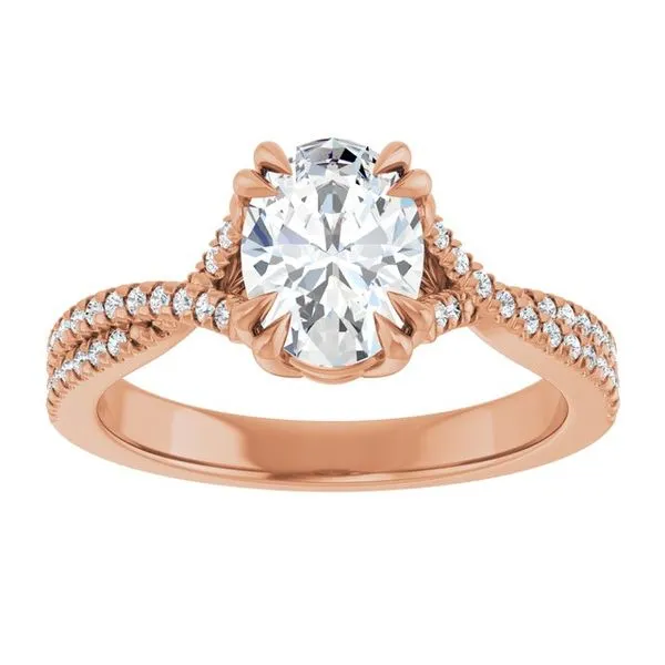 Double Claw-Prong Solitaire Criss-Cross Engagement Ring Image 3 JF Jones Jewelers Rochester, NY