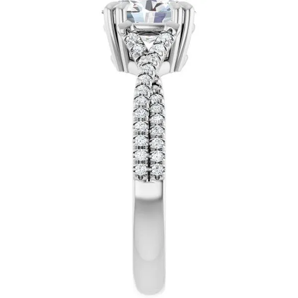 Double Claw-Prong Solitaire Criss-Cross Engagement Ring Image 4 The Jewelry Source El Segundo, CA