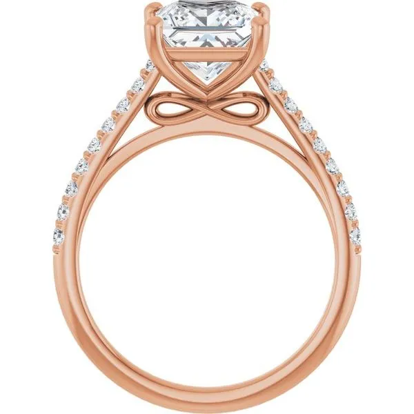 Accented Infinity-Inspired Engagement Ring Image 2 Hudson Valley Goldsmith New Paltz, NY