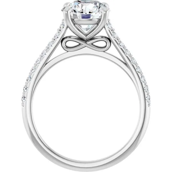Accented Infinity-Inspired Engagement Ring Image 2 Hudson Valley Goldsmith New Paltz, NY