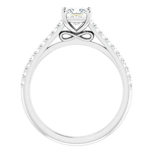 Accented Infinity-Inspired Engagement Ring Image 2 Hudson Valley Goldsmith New Paltz, NY