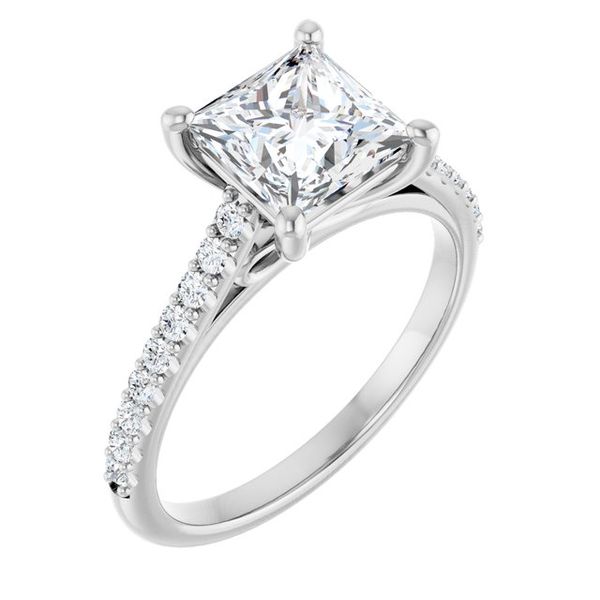 Accented Infinity-Inspired Engagement Ring