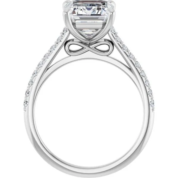 Accented Infinity-Inspired Engagement Ring Image 2 Hudson Valley Goldsmith New Paltz, NY