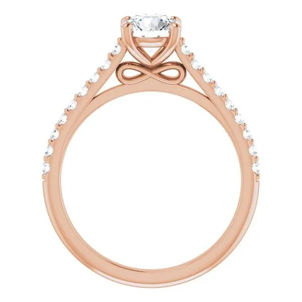 Accented Infinity-Inspired Engagement Ring Image 2 Hudson Valley Goldsmith New Paltz, NY