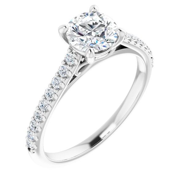 Accented Infinity-Inspired Engagement Ring
