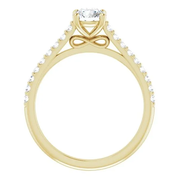 Accented Infinity-Inspired Engagement Ring Image 2 Hudson Valley Goldsmith New Paltz, NY