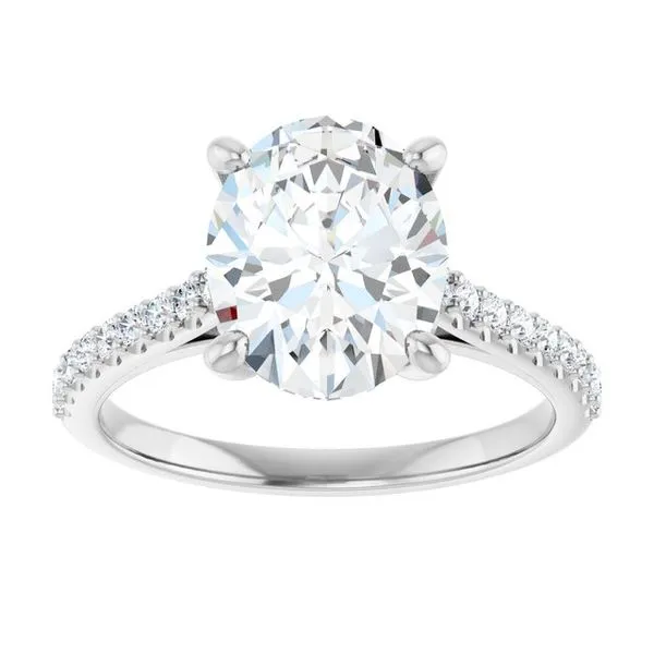 Accented Infinity-Inspired Engagement Ring Image 3 Hudson Valley Goldsmith New Paltz, NY