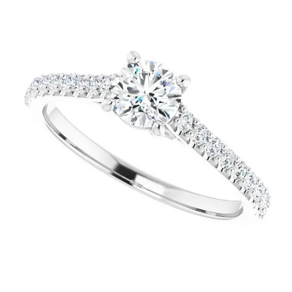 Accented Infinity-Inspired Engagement Ring Image 5 J. Thomas Jewelers Rochester Hills, MI