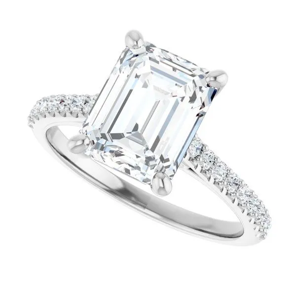 Accented Infinity-Inspired Engagement Ring Image 5 Hudson Valley Goldsmith New Paltz, NY