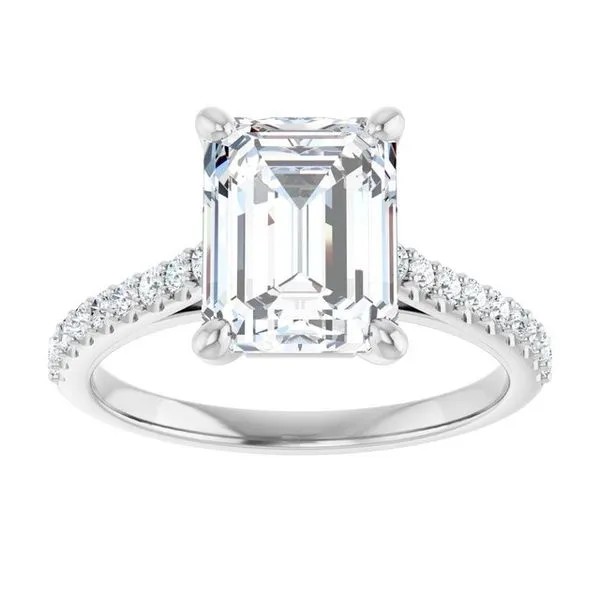 Accented Infinity-Inspired Engagement Ring Image 3 Hudson Valley Goldsmith New Paltz, NY