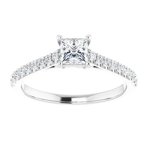 Accented Infinity-Inspired Engagement Ring Image 3 Hudson Valley Goldsmith New Paltz, NY