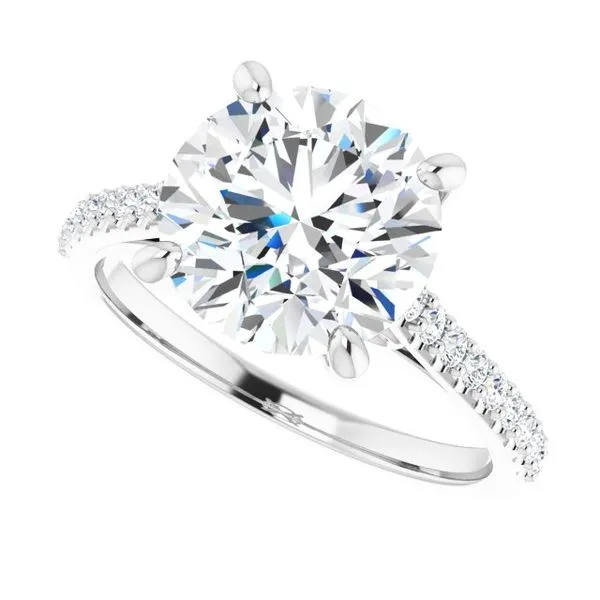 Accented Infinity-Inspired Engagement Ring Image 5 Hudson Valley Goldsmith New Paltz, NY