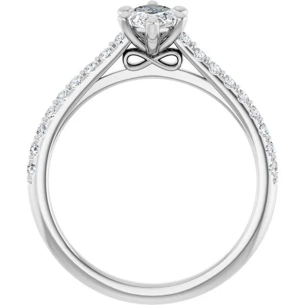 Accented Infinity-Inspired Engagement Ring Image 2 Hudson Valley Goldsmith New Paltz, NY
