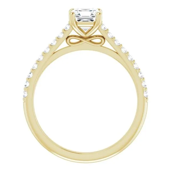 Accented Infinity-Inspired Engagement Ring Image 2 Hudson Valley Goldsmith New Paltz, NY