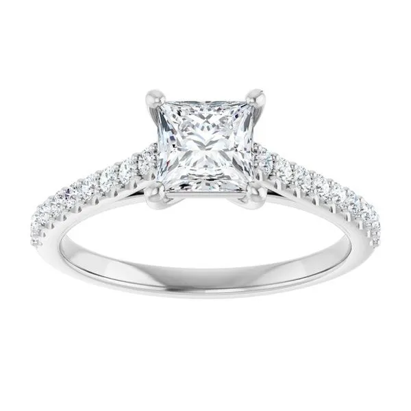 Accented Infinity-Inspired Engagement Ring Image 3 J. Thomas Jewelers Rochester Hills, MI