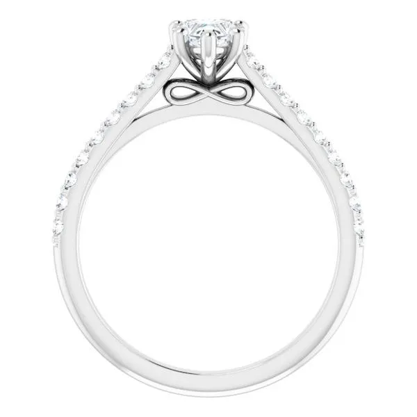 Accented Infinity-Inspired Engagement Ring Image 2 Hudson Valley Goldsmith New Paltz, NY