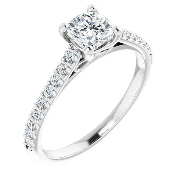 Accented Infinity-Inspired Engagement Ring Hudson Valley Goldsmith New Paltz, NY