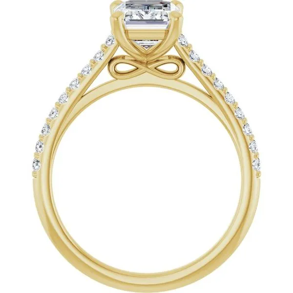 Accented Infinity-Inspired Engagement Ring Image 2 Hudson Valley Goldsmith New Paltz, NY