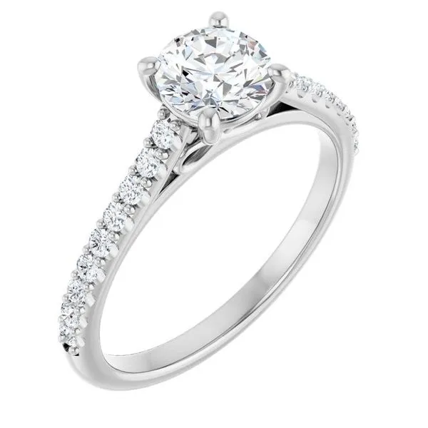 Accented Infinity-Inspired Engagement Ring Hudson Valley Goldsmith New Paltz, NY