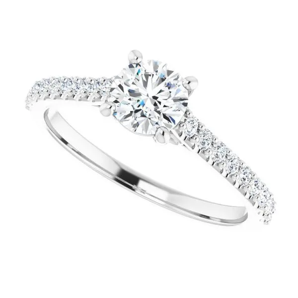 Accented Infinity-Inspired Engagement Ring Image 5 J. Thomas Jewelers Rochester Hills, MI