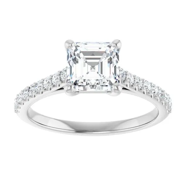 Accented Infinity-Inspired Engagement Ring Image 3 The Jewelry Source El Segundo, CA