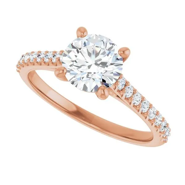 Accented Infinity-Inspired Engagement Ring Image 5 Hudson Valley Goldsmith New Paltz, NY