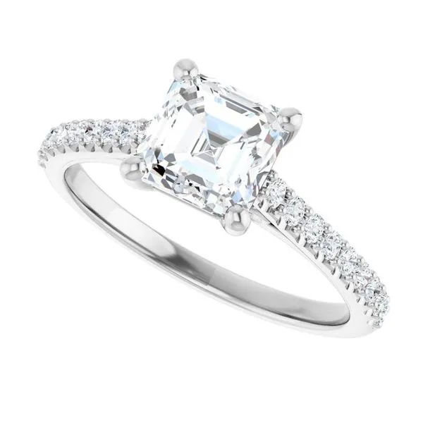 Accented Infinity-Inspired Engagement Ring Image 5 Hudson Valley Goldsmith New Paltz, NY