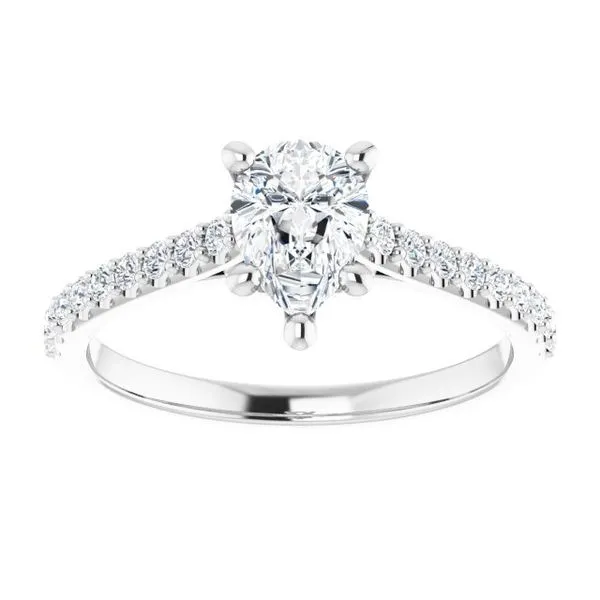Accented Infinity-Inspired Engagement Ring Image 3 Hudson Valley Goldsmith New Paltz, NY
